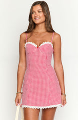 Cutie Pie Red Gingham Mini Dress
