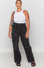 Robin Wide Leg Jeans Black Wash