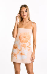 Jannie Orange Floral Mini Dress