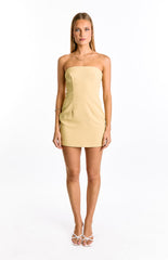 Oliva Butter Yellow Strapless Mini Dress