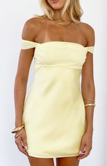 Sandie Yellow Off The Shoulder Mini Dress